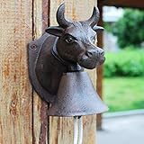 Gusseisen: Die dunkelbraune Oberfläche der Glocke ist grob strukturiert - schicker antiker Stil