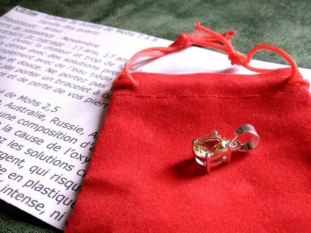 Pendentif Ancien Argent Massif 925 - Énorme Citrine Véritable - Très Ouvragé