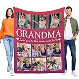Servacity Grandma Blanket Personalized Gifts Mothers Day Best Grandma Blanket from Grandkids Customized Blankets with Photos Custom Picture Blankets Throw Grandparents Mothers Day Birthday Gifts