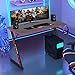 BestOffice Gmaing Desk Z Shaped 47 inch PC Computer Desk Computer Workstation Ergonomic Gaming Table with Headphone Hook for Game Players, Red