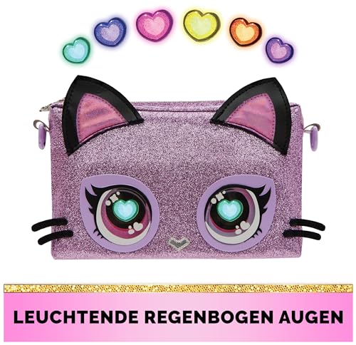 Purse Pets Clutch Purdy Purrfect Kätzchen - Kindertasche und Spielzeug in einem, Wird mit leuchtenden Augen in Regenbogenfarben lebendig, für Kinder ab 4 Jahren