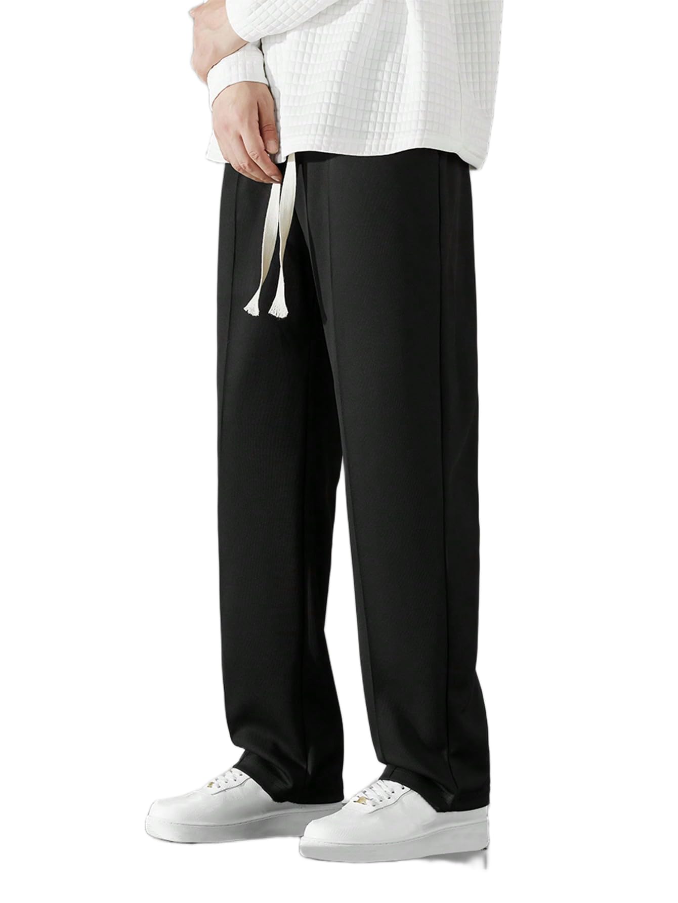 Baggy Track Pants for Men Loose Fit Wide Leg Korean Style Elastic Waist Drawstring Casual Comfortable Joggers Gym Travel Streetwear Pants-picture-46