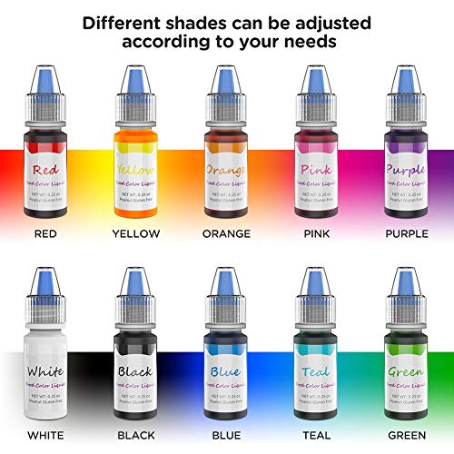 Image of DaCool Food Coloring Cake Decorating - Edible Food Color Dye Set 10 Colors Concentrated Liquid Flavorless Neon Icing Colors Food Dye Coloring for Cake Decorating, Baking, Cooking, Fondant, 6ml Bottles (S)