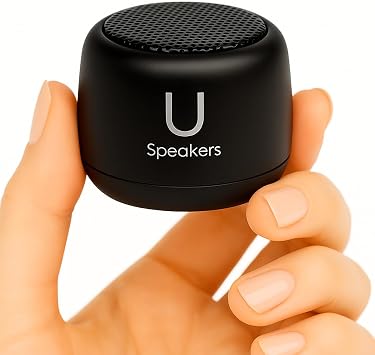 Fashionit U Speakers Micro Mini Bluetooth Speaker with Mic | Small Bluetooth Speaker Wireless | Tiny Portable Blue Tooth for Home, Travel, Beach, Car, Outdoor | Rich Stereo Sound | Black