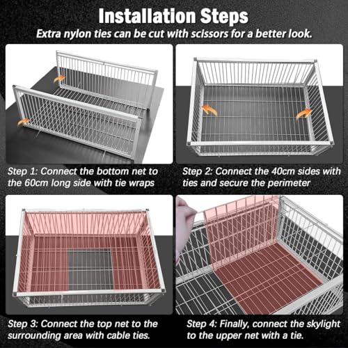 MXOYOXM Pigeon Traps with Escape-Proof Design, Pigeon Cage with Four One-Way Access Entrances, Portable Outdoor Pigeon Traps with Skylight for Farms, Barns, Gardens by MXOYOXM - Image 6