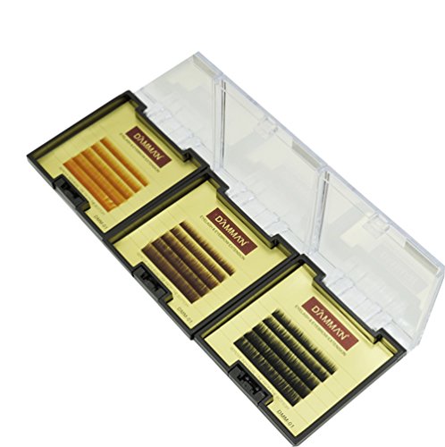 Bodermincer 0.1 I Curl mix 5-9mm Black/Light Brown/Dark Brown color synthetic Mink Makeup Individual Eyelashes Eyebrow Extensions (Dark Coffee)