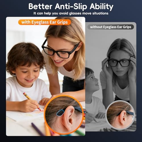 YaCeSyn Eyeglass Ear Grip for Meta Wayfarer/Skyler/Headliner (Gen 1 & 2) Smart Glasses Accessories, Anti-Slip Silicone Ear Cushion Retainers for Meta Smart Sunglasses Ears Grippers (1 Pair) — view 5