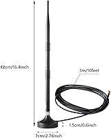 Vista 3 de 8dBi - Antena de puerta de enlace celular LoRa con base magnética de 915 MHZ para interiores con cable de 9.8 ft/10 pies para helio Hotspot RAK MNTD
