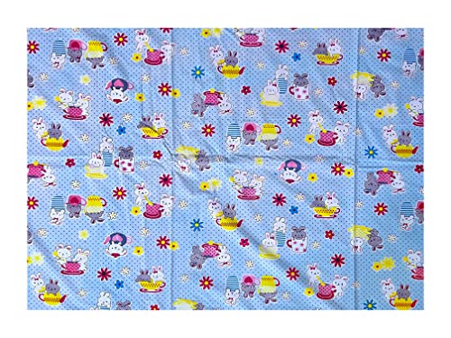 Image of EcoSoft Plastic Sheet,PVC Sheet for Kids,Rubber Sheet for Babies,Bed Wetting Protector(90 x 135 cm) (Blue Rabbit)