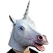 Creepy Party Deluxe Novelty Halloween Costume Party Latex Animal Head Mask, Unicorn