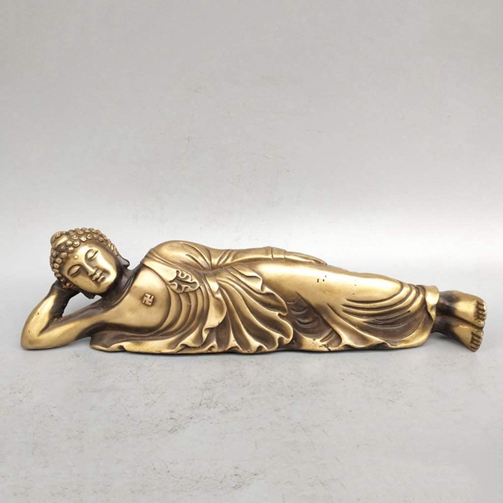Figuras tibetanas/de Buda, Escultura de adoración Budista, decoración de Feng Shui, Estatua de Buda, Estatua de Buda reclinable, Escultura de meditación de Nirvana for Dormir, Figura Budista