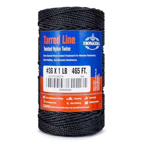 HONGDA Tarred Bank Line Twine - 465 Feet