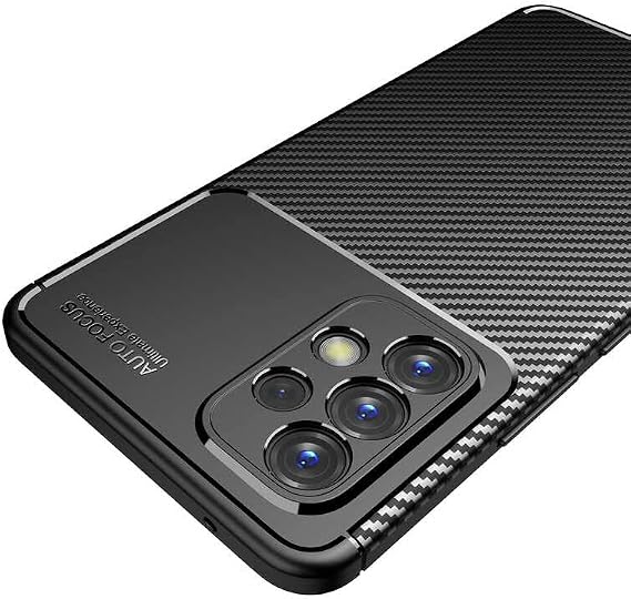 Spia Samsung Galaxy A73 ile uyumlu Kılıf Siyah Karbon Silikon Orijinal Esnek İnce Geliştirilmiş Dayanıklı Darbe Karşıtı Koruyucu Yeni Nesil Tasarım (Samsung Galaxy A73, Siyah)
