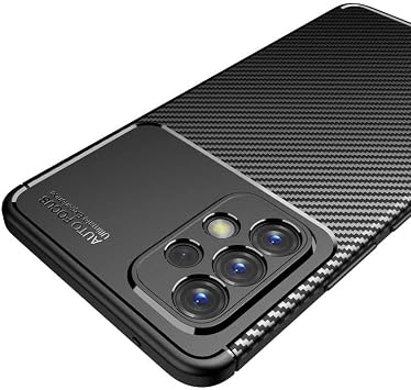 Spia Samsung Galaxy A73 ile uyumlu Kılıf Siyah Karbon Silikon Orijinal Esnek İnce Geliştirilmiş Dayanıklı Darbe Karşıtı Koruyucu Yeni Nesil Tasarım (Samsung Galaxy A73, Siyah)