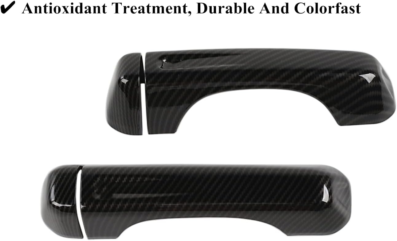 YOCTM 10PCS Door Tailgate Handle Covers Trim Compatible with Jeep Wrangler JL JLU 4XE 2018-2025 Decoration Exterior Accessories (Carbon Fiber Look)