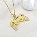 Rrdaily To My Son/Grandson Necklace Colorful Crystal Game Controller Necklaces Punk Hip Hop Friendship Necklace Game Console Necklace for Son/Grandson Best Friends (Gold)