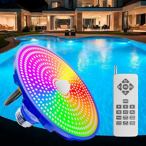 IOBZSM LED Pool Light Bulb for Inground Pool, 70W Color Changing Led Pool Lights with Remote, Dimmable Above Ground Swimming Pool Lights, Wireless Above Ground Pool Light