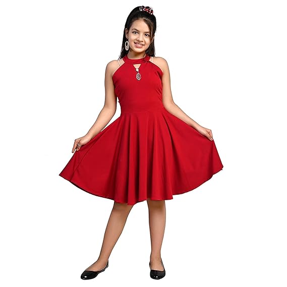 CUPIDVIBE Girls Knee Length Fit & Flare Dress