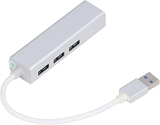 USB 3.0 to Ethernet Adapter, 3 Port USB 3.0 Hub with RJ45 10/100/1000 Gigabit Ethernet Adapter Converter, 1000 Mbps LAN Wired USB Adapter for Desktop Laptop Tablet