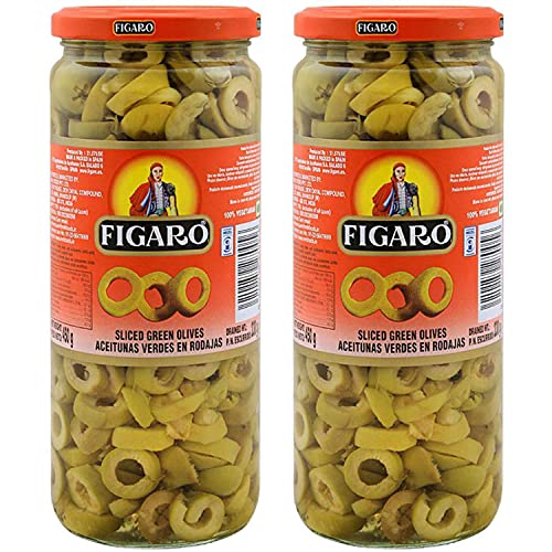 Image of Figaro Sliced Green Olives, 15.87 oz ℮ 450 g, 2 Pack