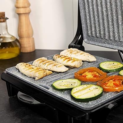 Cecotec Elektrischer Kontaktgrill und Sandwichmaker Rock'nGrill Rapid. 1500 W, Grillfläche 24,5 x 17,3 cm, RockStone-Beschichtung, anpassbare obere Platte, Fettauffangschale. – Bild 4