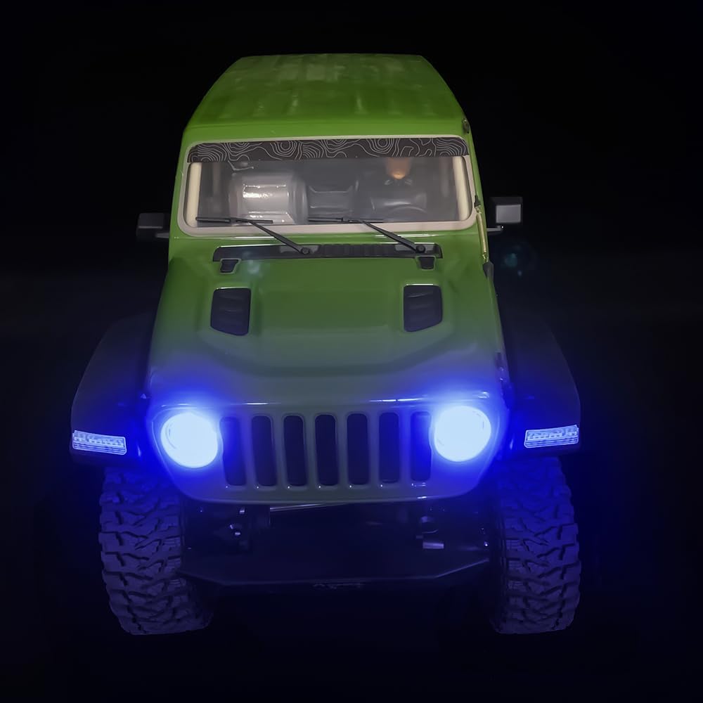 MORLORDY RC Angel & Demon Eyes 2 LEDs Headlights Halo Lights for AXIAL SCX6 AXI05000 JLU 1/6 RC Crawler Car Upgrade Part (Blue)