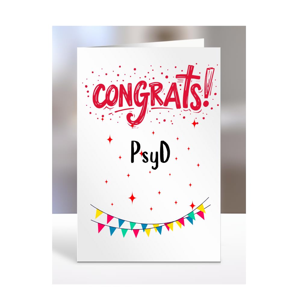 Congrats PsyD Card, gifts for men, women, him, her, happy, presents, cards, female, male, congratulations, well done, on your, Doctor of Psychology, A5-313_66