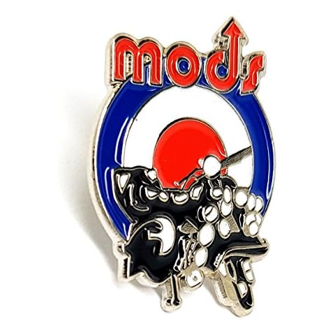 Mods Arrow Target Roundel With Black Scooter Metal Enamel Pin Badge Brooch Cover