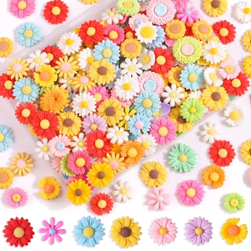 100PCS Flower Slime Charms Decoden Charms Flatback Resin Charms for Crafts