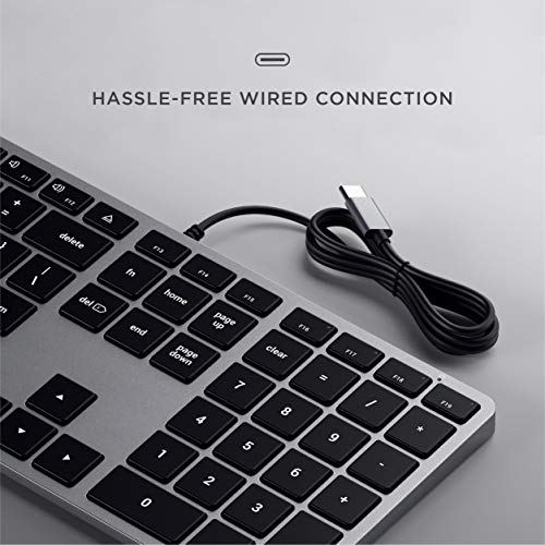 Satechi Slim W3 Wired Backlit Keyboard With Numeric Keypad – Illuminated Keys & Usb-C Connection – Compatible With 2022 Macbook Pro/Air M2, 2021 Macbook Pro M1 Pro & Max, 2021 Imac, 2020 Mac Mini #TOP3