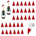 Soporte para Cubiertos Navideños,30 pezzi Mini Sombreros de Santa Claus,Mini Sombrero de Navidad,Mini Gorro De Papá Noel para Adornos de Mesa, Decorar Varios Accesorios navideños (A)