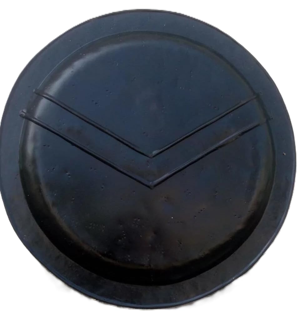 Bouclier spartiate rond médiéval noir – 300 – Bouclier spartiate de calibre 18 – 61 cm – Bouclier spartiate de 61 cm – Armure de bouclier spartiate LARP SCA Guerrier prêt à la bataille pour homme