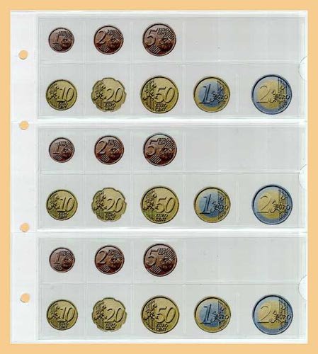KOBRA 10x Münzblatt FE24L feuillet pour pièces de monnaie Euro de collection