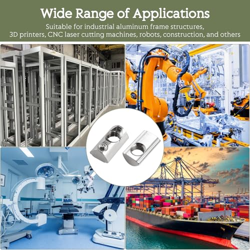 alwaiiz 50 Stück Nutensteine mit kugel Nut 8, 30-Serie M8 Kohlenstoffstahl Gleitmutter, T Nutsteine Schrauben Set mit Zentrierung Steg für Aluminiumprofil-Extrusionsschlitz