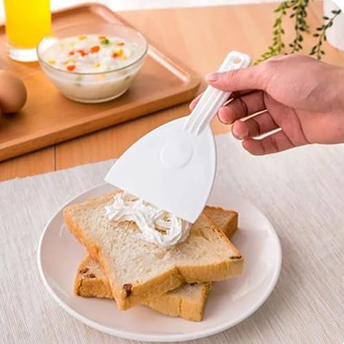 Miniatura 7 de 2 piezas de raspadores de mango de plástico para pasteles, crema para pasteles, pasta de pasteles, cortador de pizza, raspadores de alimentos para