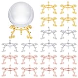 INTERWARM 24 unidades de soporte de bolas de cristal en 3 colores, base para bolas de cristal, con bola de 40 mm de diámetro, 80 mm de diámetro, expositor para presentación de cristal de cristal, 8