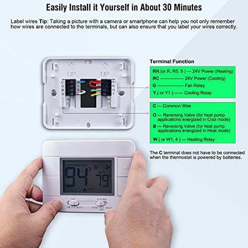 Garystat G701-G Upgraded Non Programmable Thermostats For Home 1 Heat/1 Cool Single Stage System thumb #5