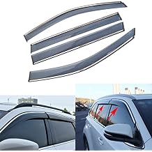 4pcs Car Window Deflector Rain Guards Chrome Trim for Cadillac ATS 2013 2014 2015 2016 2017 2018 2019 2020 2021 2022 2023 2024 2025 2026 Window Wind Deflectors Guards