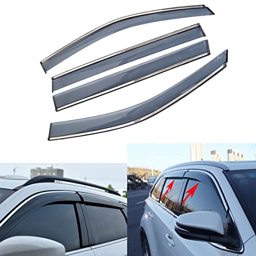 4pcs Car Window Deflector Rain Guards Chrome Trim for BMW X3 30i / X3 M40i / X3 M 2018 2019 2020 2021 2022 2023 2024 Window Wind Deflectors Guards