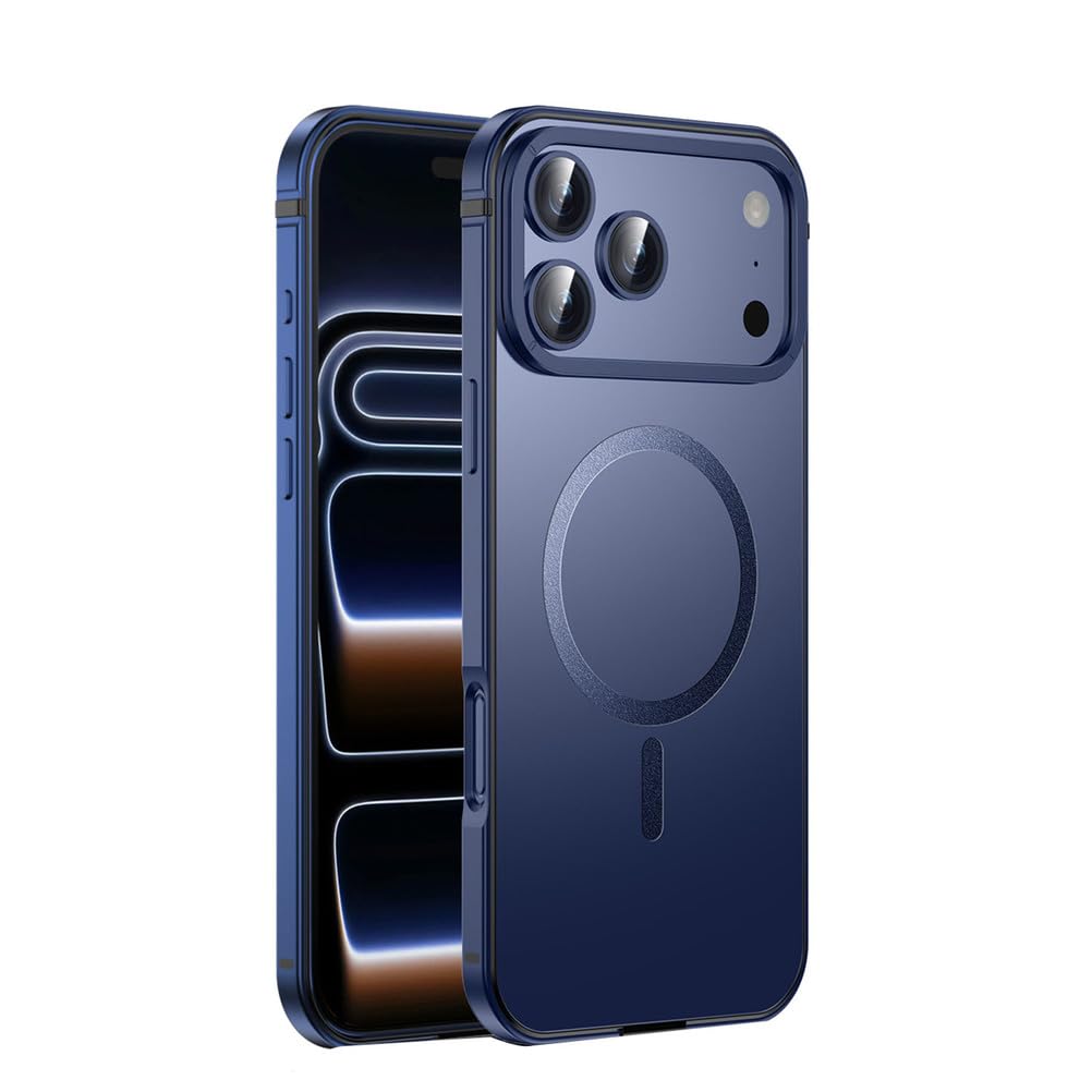 Coque en alliage d'aluminium iPhone 17 bleu rigide mince durable