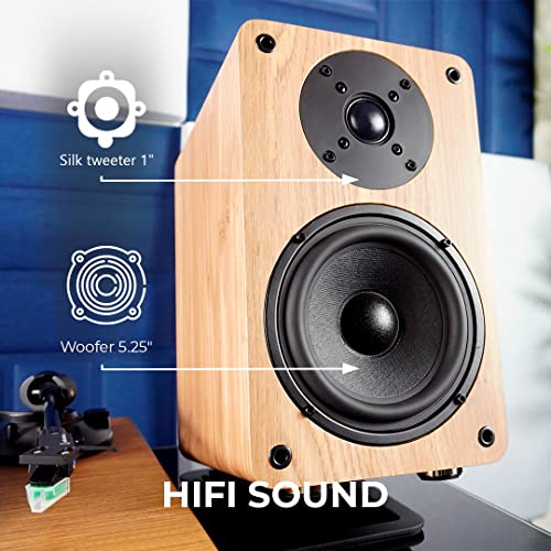 VULKKANO A5 Arc Enceintes Monitoring Active avec Woofer 5.25″, Bluetooth 5.0, HDMI Arc, Optique, RCA, USB, Sortie Subwoofer, Haut Parleur de TV au Design Élégant, Couleur Marron - Les Beatles, Paul McCartney, John Lennon, RIngo Starr, George Harrison VULKKANO A5 Arc Enceintes Monitoring Active avec Woofer 5.25", Bluetooth 5.0, HDMI Arc, Optique, RCA, USB, Sortie Subwoofer, Haut Parleur de TV au Design Élégant, Couleur Marron – Image 5