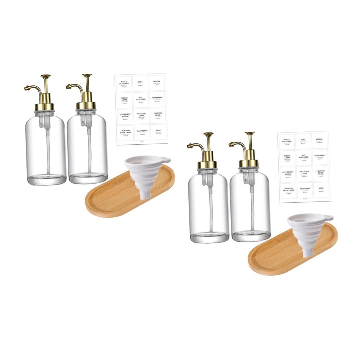 SOIMISS 2 Juegos Botella De Loción De Cristal De 500 Ml. Botella Dispensadora De Bomba Líquido Envase Dispensador De Jabón Recargable Automático Hundir De Madera 2 Piezas*2