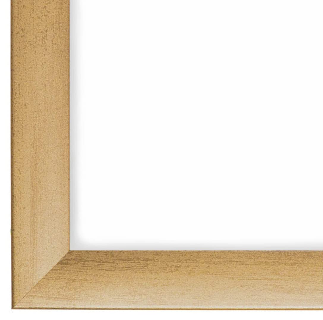 PrimeLuxe Holz Bilderrahmen 90 x 120 cm (Bildmaß) in Gold-gewischt | Farbe und Größe wählbar | Rahmen für Poster | Puzzle | Foto collage | MADE IN GERMANY