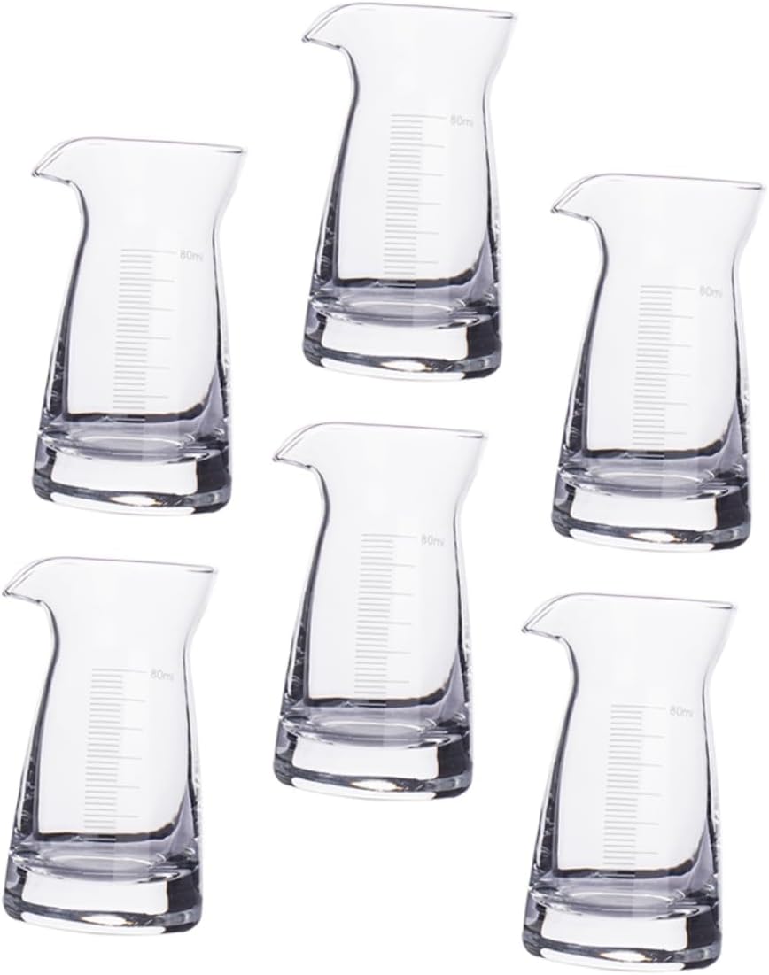 80ML Glass Measuring Cup Spout Precision Liquid Measuring for Cocktails Drink Mixing and Kitchen Use for Bartenders and Home Entertainers