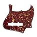 1Pcs Yootones 10 Hole Jazz Bass J Bass Pickguard Compatible with USA/Mexican Fender Jazz Bass (4Ply Red Tortoiseshell)