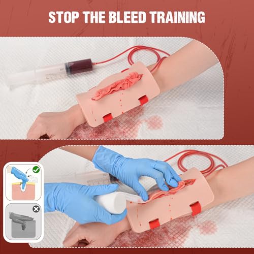 Image of Wearable Bullet & Laceration Wound Packing Training Kit | Stop the Bleeding Training Kit for Wound Dressing Training