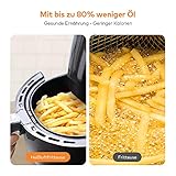 Innsky 5,5L XXL Heißluftfritteuse 1700W, Heißluft Fritteuse Luftfritteuse mit 8 Programmen, LED-Display, Ohne ÖL Air Fryer Multifunktionale Heissluftfritteuse mit 32 Rezeptheft - 5