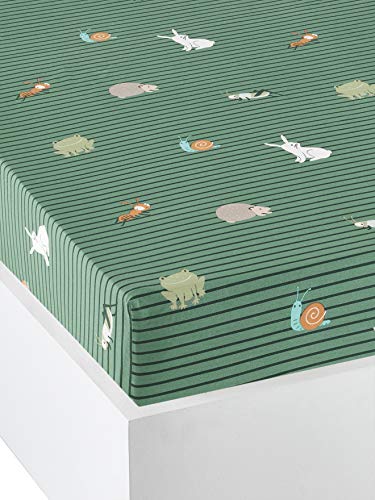 VERTBAUDET Drap-Housse Enfant Bio Coton Bio Évolutif Vert 90X200