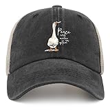 Sefgaen Funny Goose Hat Silly Goose Trucker Hat Men Trendy Mesh Hat for Summer, Allblack-002