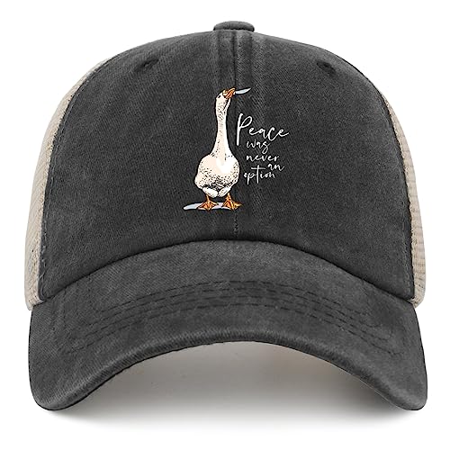 Image of Funny Goose Hat Silly Goose On The Loose Trucker Hat Women Vintage Mesh Cap for Summer | Funny Silly Goose Baseball Cap, Vintage Rave Bucket Hats for Men and Women, Ideas for Outdoor Party in Summer